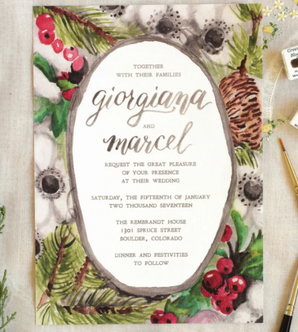 Undangan dengan tulisan tangan artistik yang unik